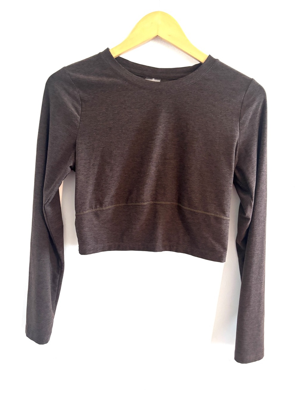 CALLA Size L Cropped Long-Sleeve Top CoCoa Brown